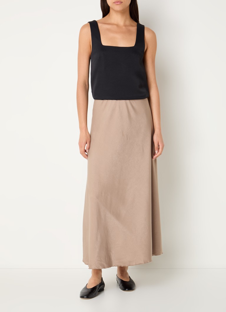 MSCH Copenhagen Nicolette satin midi skirt