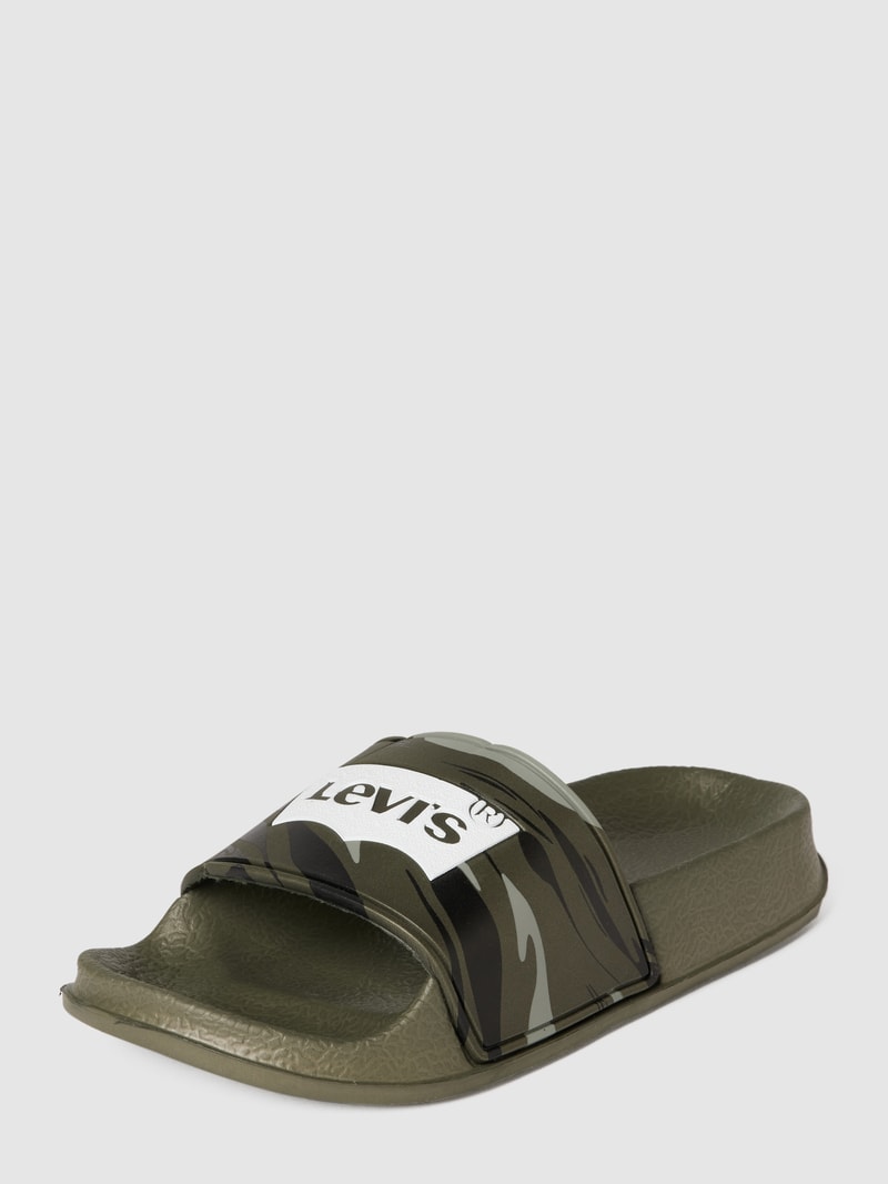 Slides mit Camouflage-Muster in khaki
