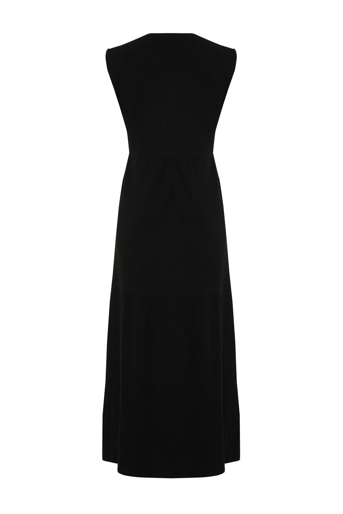 Trendyol Modest  Schwarzes, ärmelloses, einfarbig gestricktes Dessous-Kleid TCTSS24EB00156