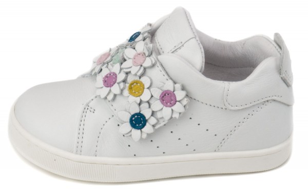 Balducci ~ Klettschuh Blumen Leder ~ Weiss
