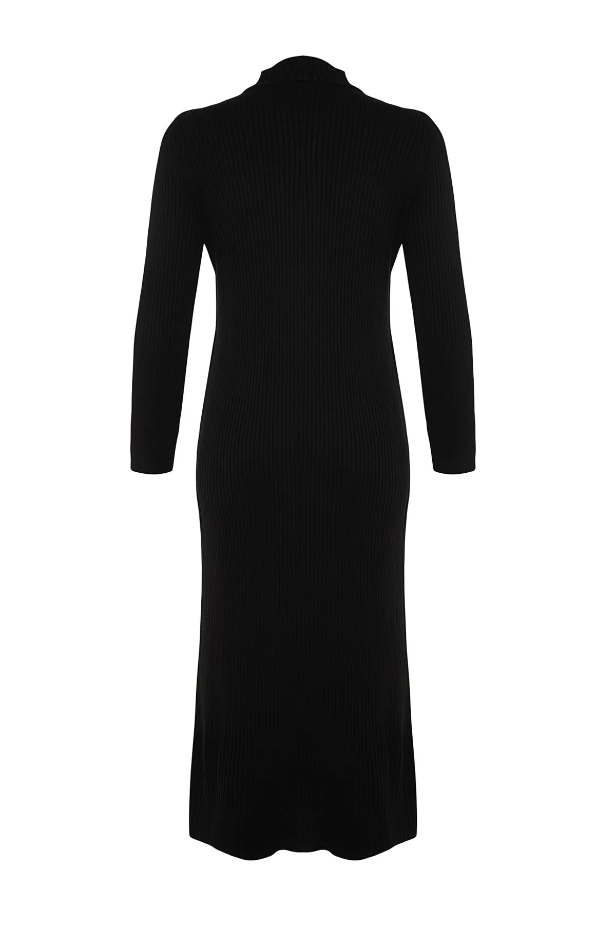 Trendyol Modest  Schwarzes, zweireihiges Bolero-Strickkleid mit Details TCTAW24EB00011