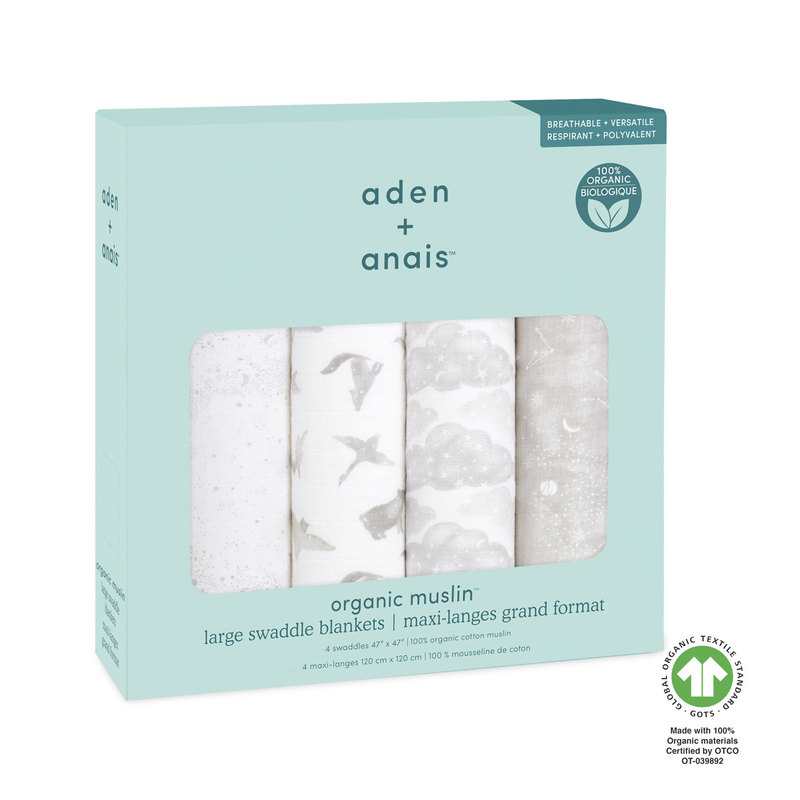 Lot de 4 langes map the stars foret gris Aden et Anais