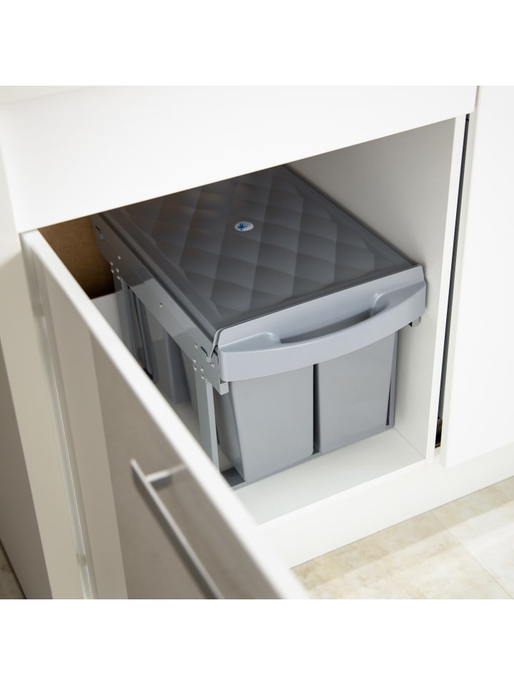 relaxdays Mülltrennsystem Grau Deluxe 4x8L günstig kaufen onesize