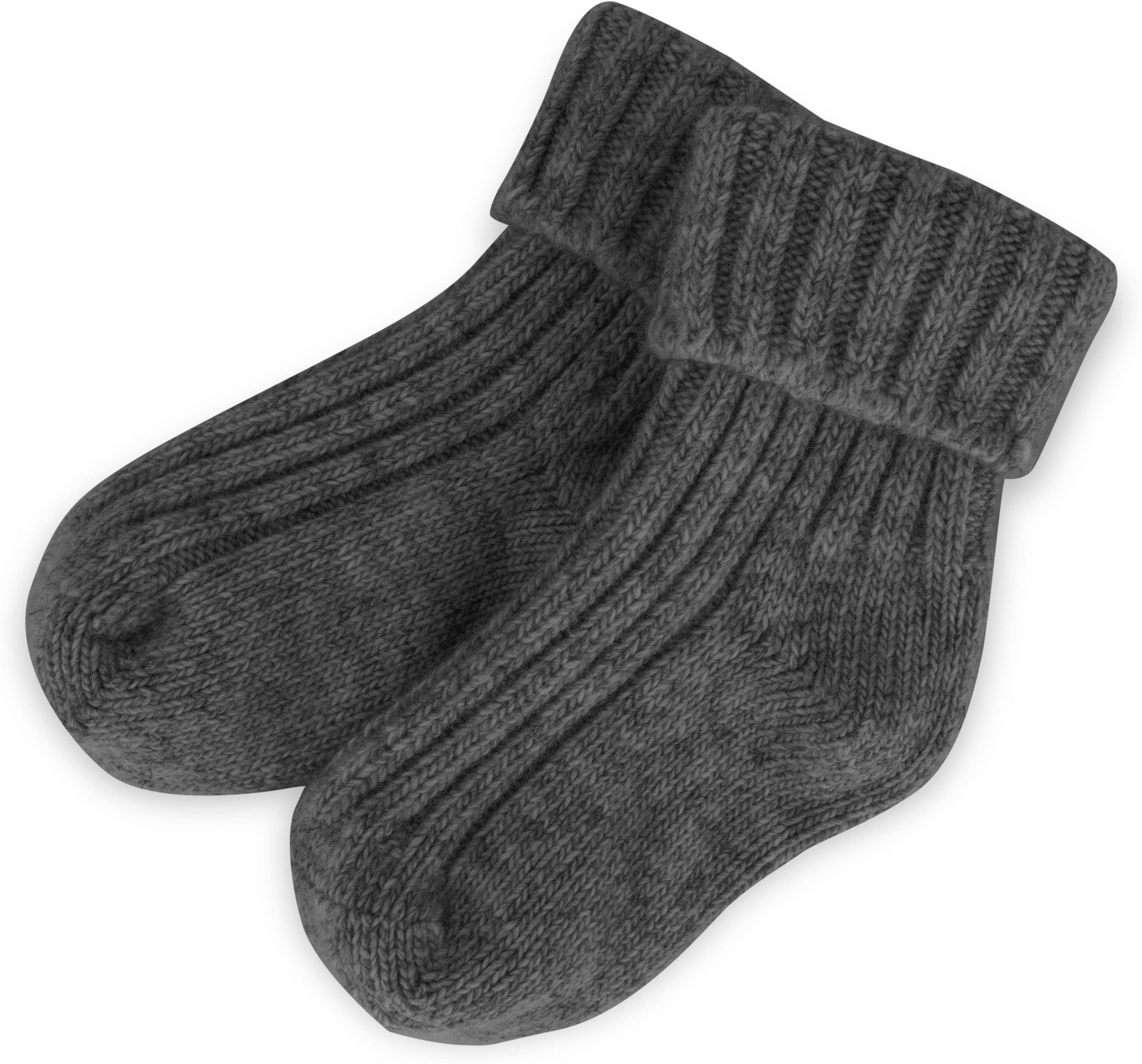 normani Basicsocken 2 Paar GOTS Babyschafwollsöckchen (2 Paar) weiche Naht