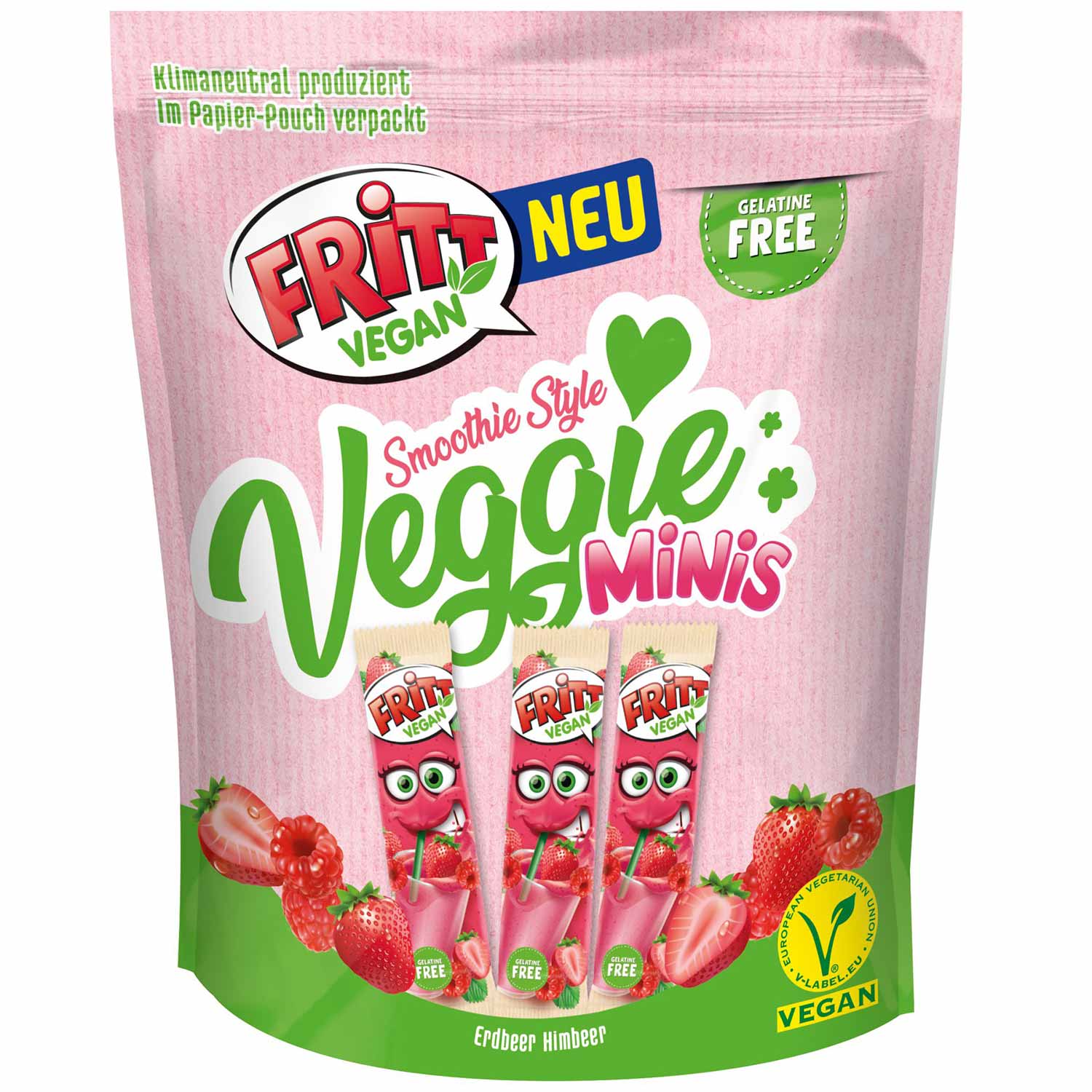 Fritt Vegan Smoothie Style Veggie Minis Erdbeer & Himbeer 135g