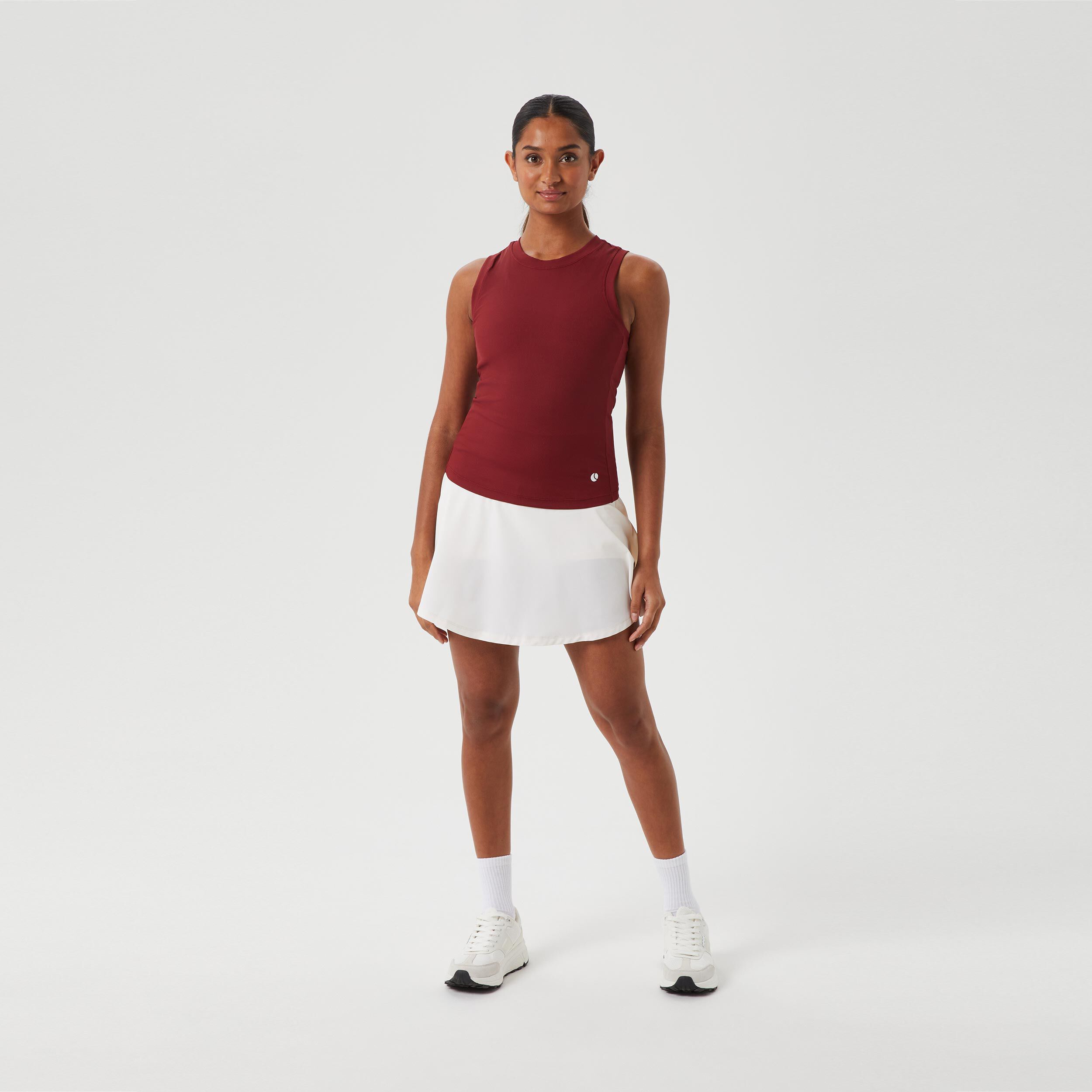 Ace Rib Pocket Tank-Top Damen - Dunkelrot