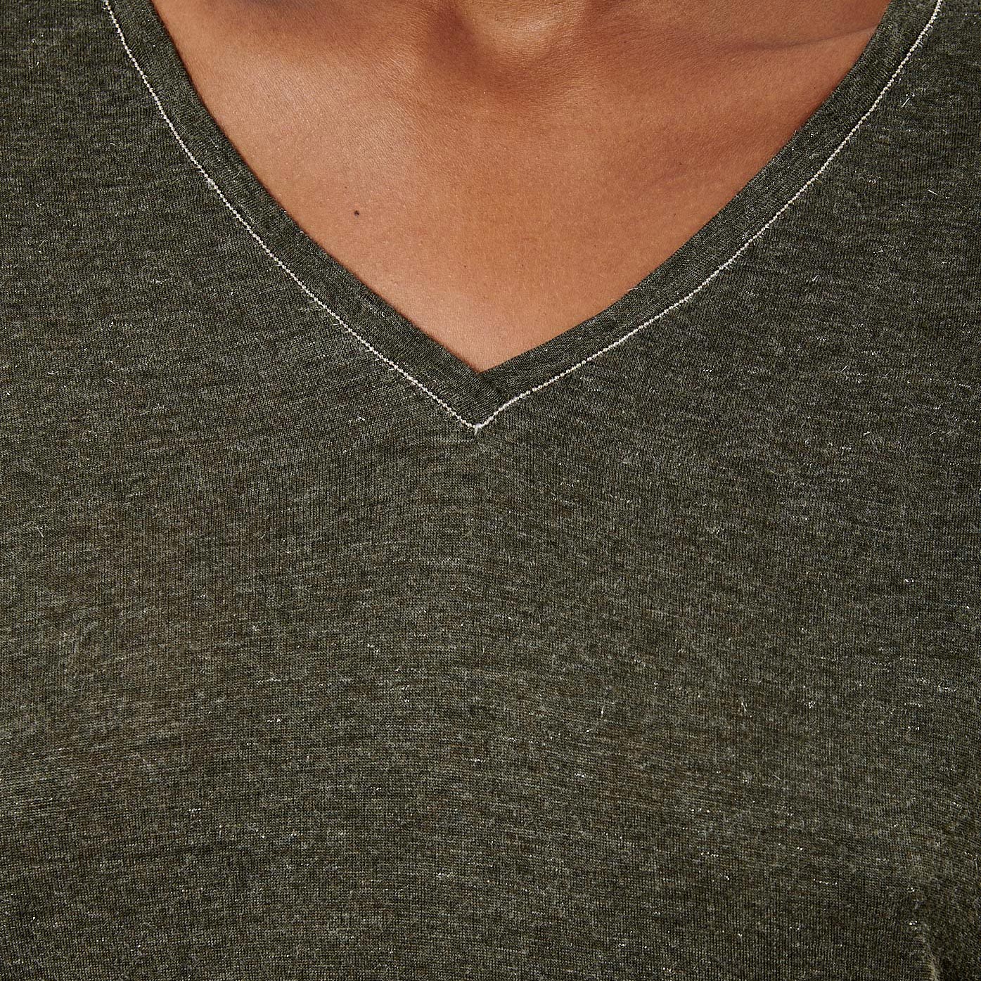 LADY   T-shirt kaki femme