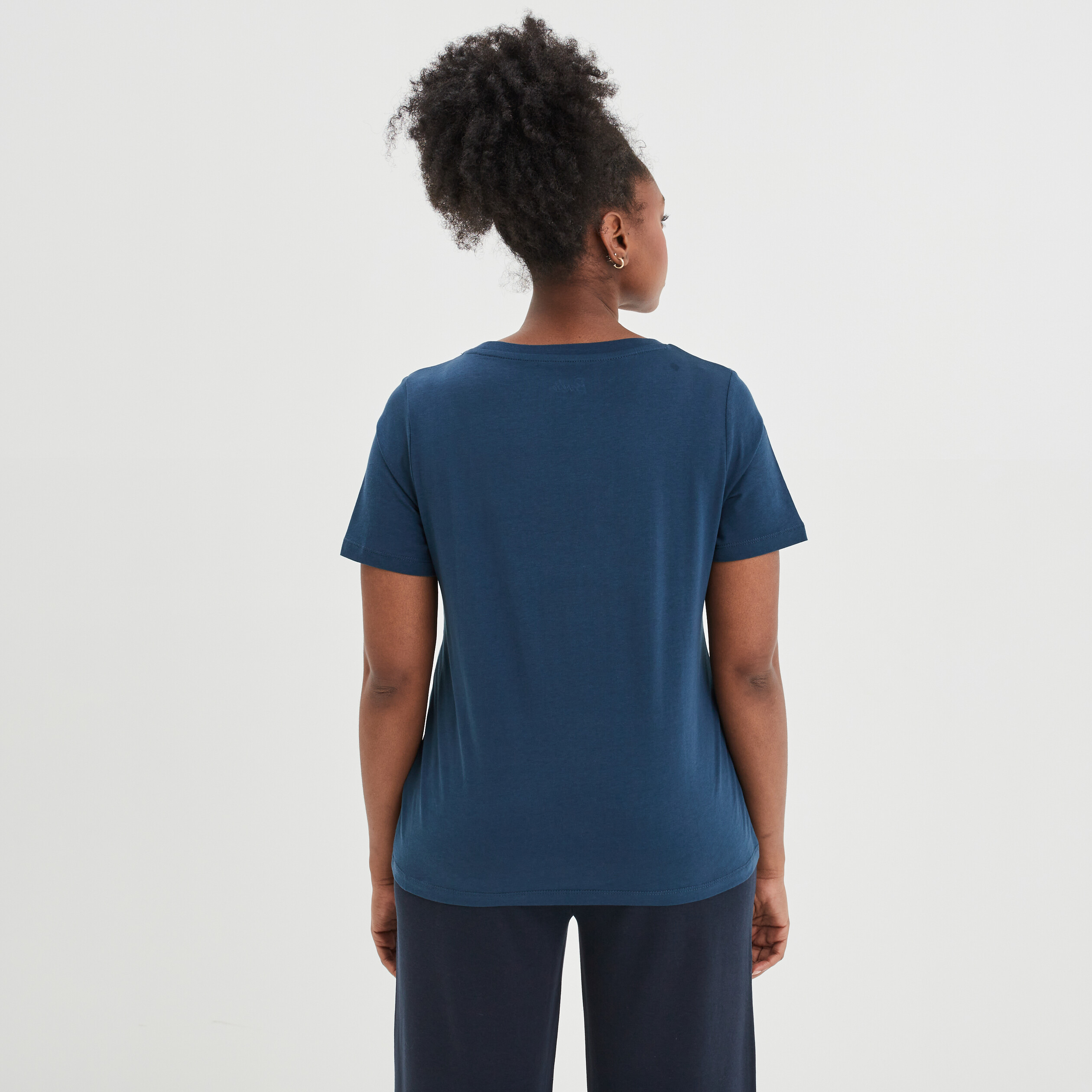 T-shirt manches courtes coton Barbie bleu marine femme | La Halle