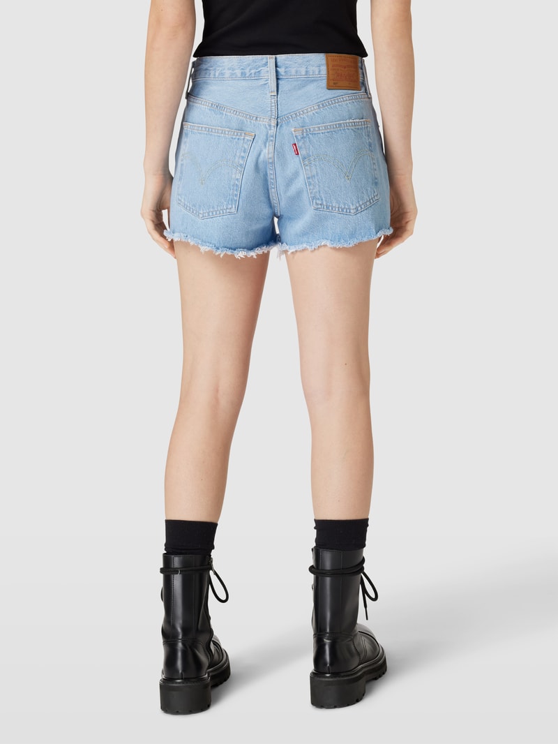 Loose Fit Jeansshorts im Destroyed-Look in jeans