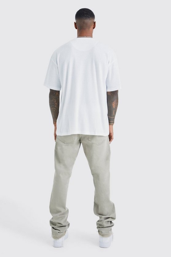 Geripptes Oversize T-Shirt