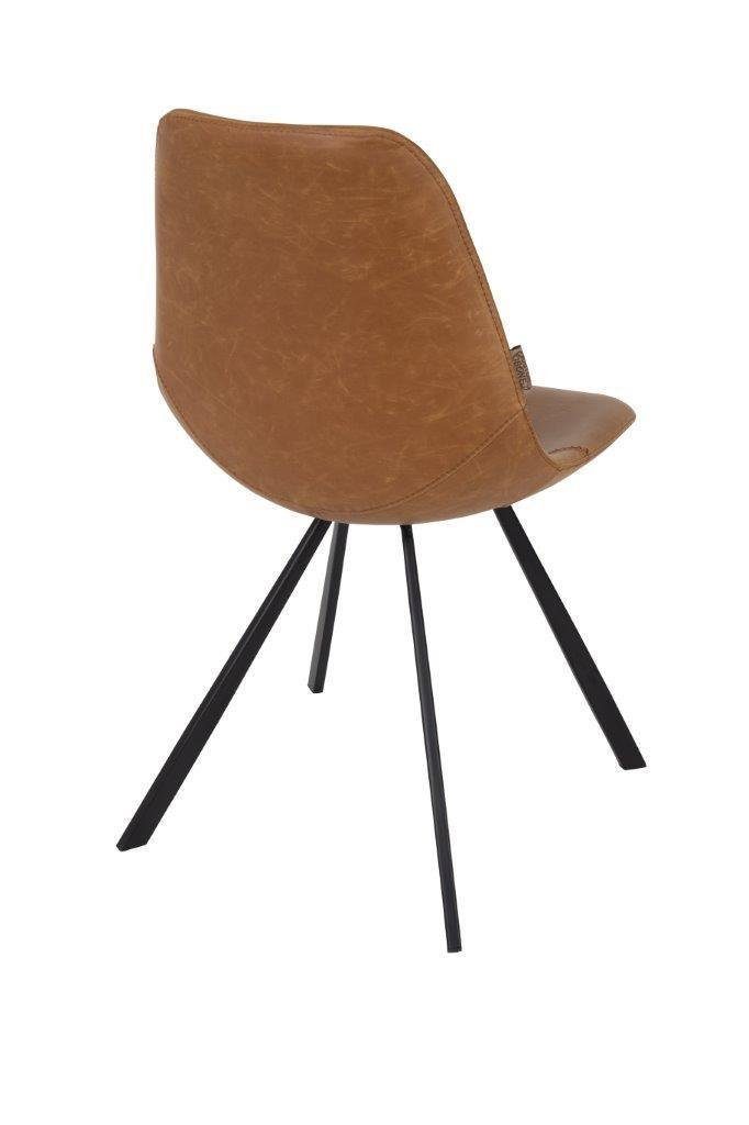 Dutchbone Schalenstuhl Vintage Esszimmerstuhl FRANKY Kunstleder braun von DutchBone
