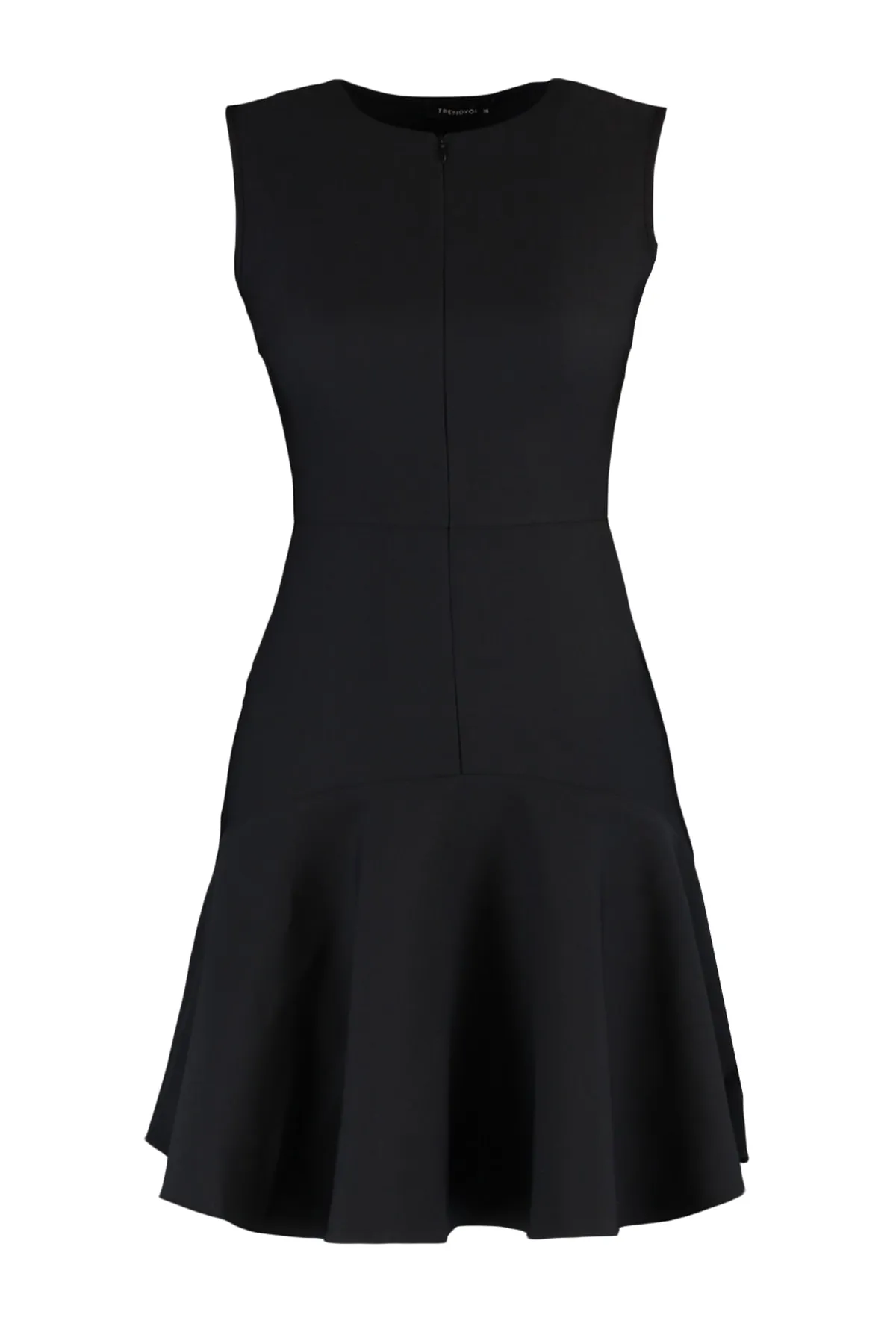 Trendyol Collection  Schwarzes Mini-Webkleid mit Reißverschluss in A-Linie TWOSS20EL1124