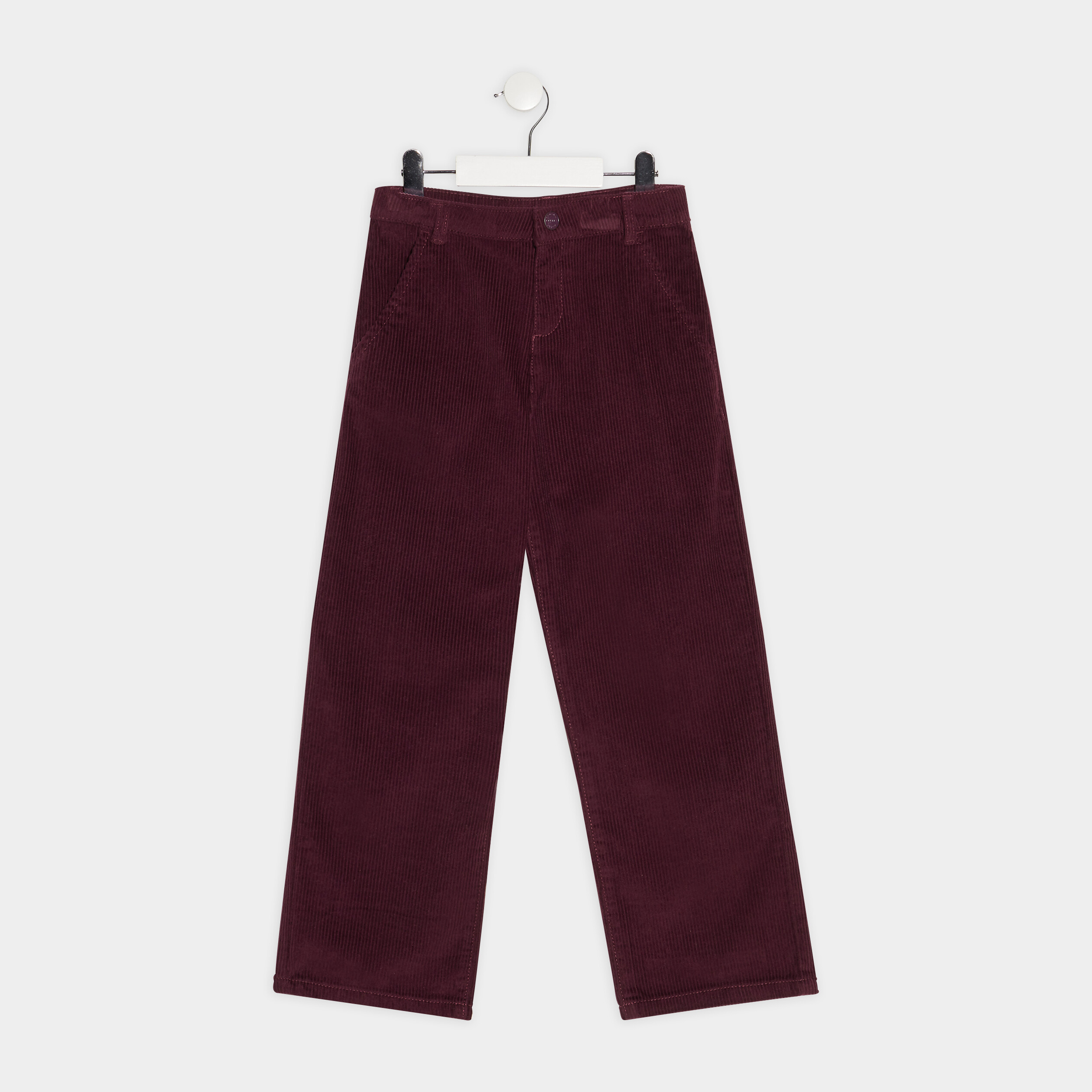 Pantalon jambes larges velours violet foncé fille | La Halle