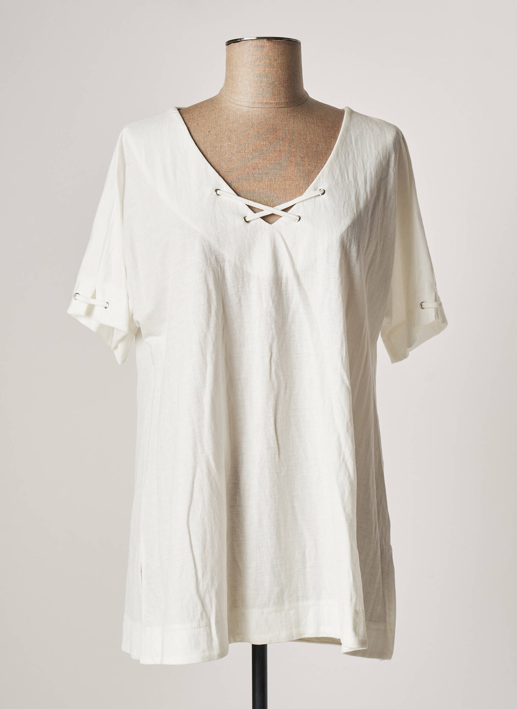 Franck Anna Tuniquemanchecourte Femme couleur blanc
