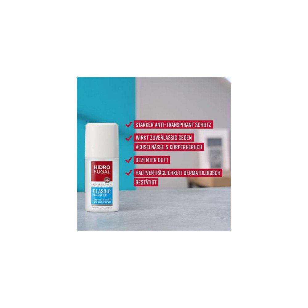 Hidrofugal Deo-Spray Classic Zerstäuber (55 ml), starker Anti-Transpirant Schutz