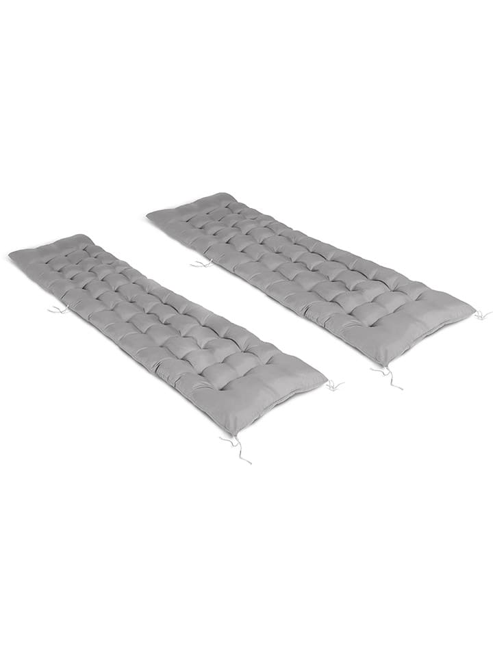 Inkazen 2er-Set: Liegestuhlauflagen in Grau - (L)180 x (B)52 cm günstig kaufen onesize