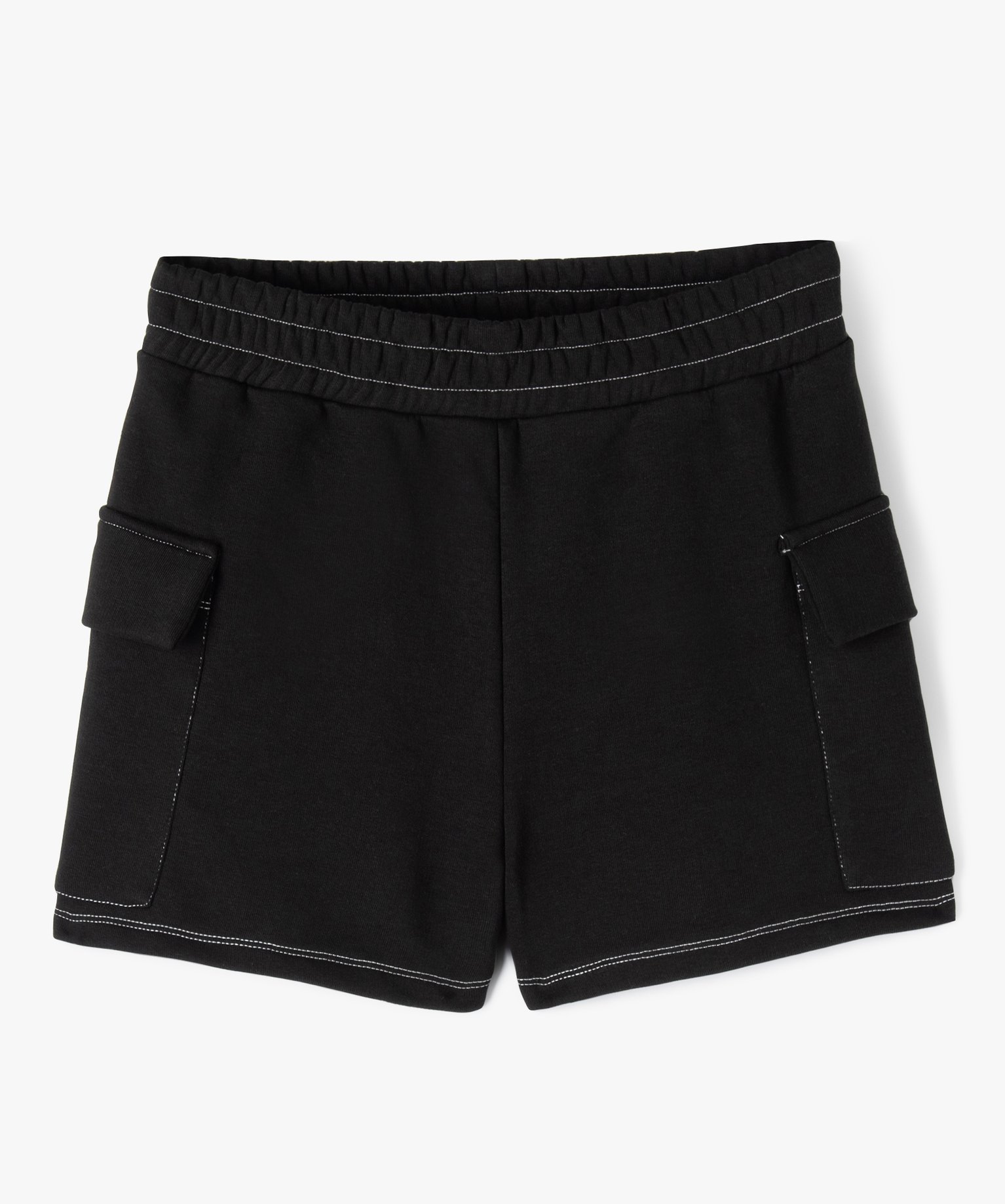 Short ample à en molleton à poches cargo fille gris | GEMO