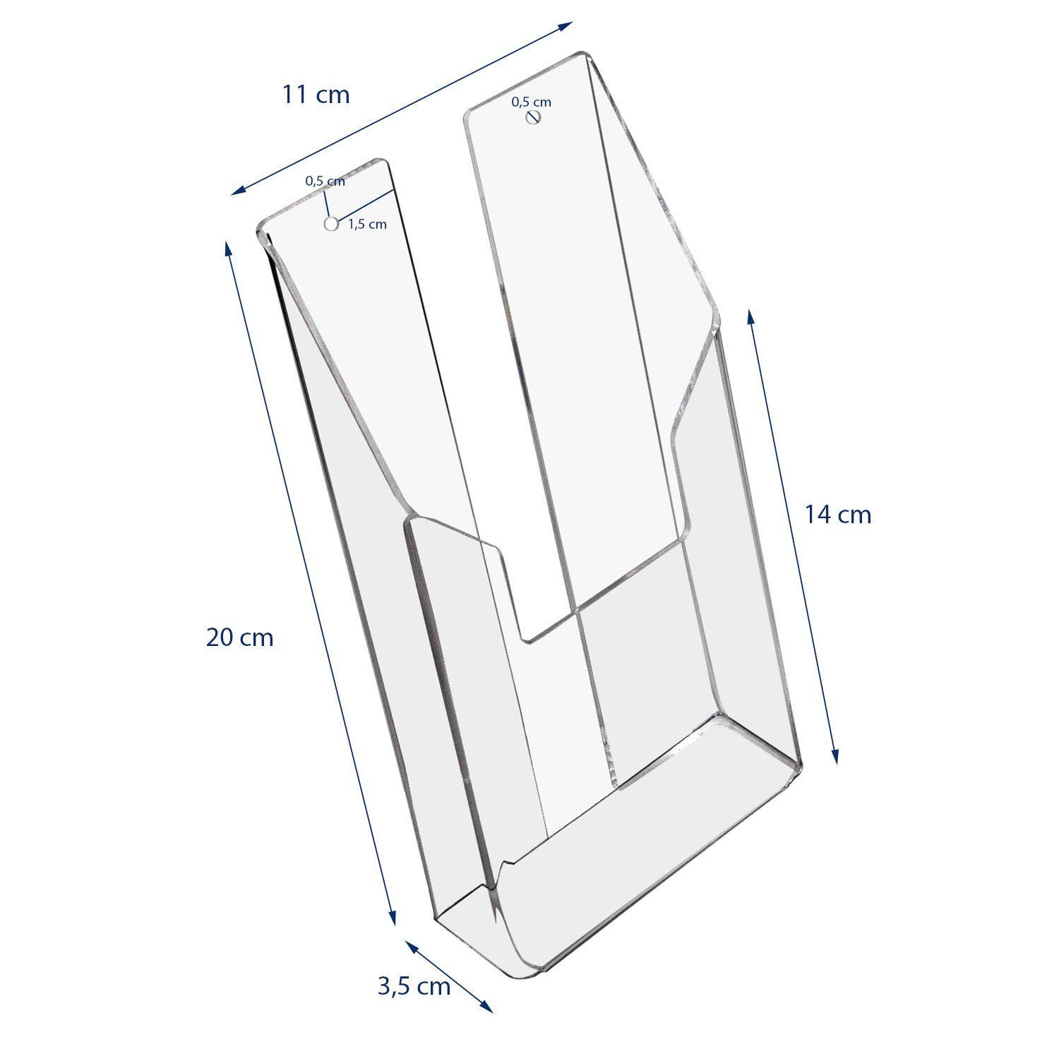 HMF Zeitungsständer Prospekthalter 4684 (1 St), Wand Prospekthalter aus Acryl, DIN A6 Hochformat