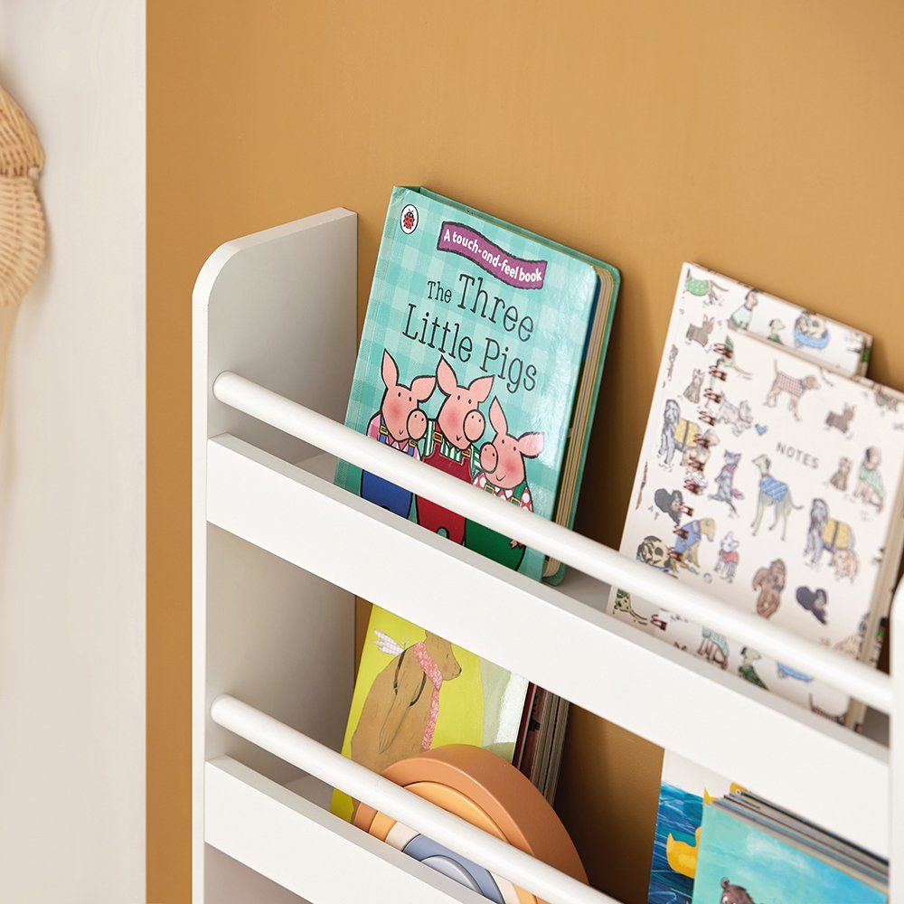 SoBuy Bücherregal KMB08, Kinderregal mit 4 Ablagen für Bücher und Deko