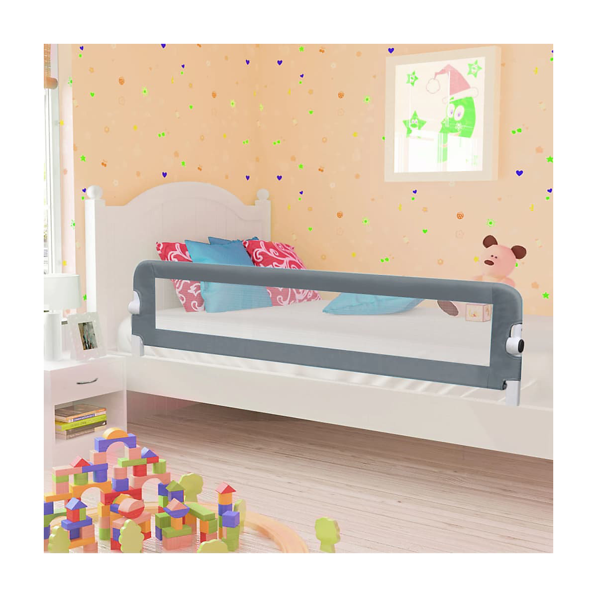 Kleinkind-Bettschutzgitter Grau 180x42 cm Polyester