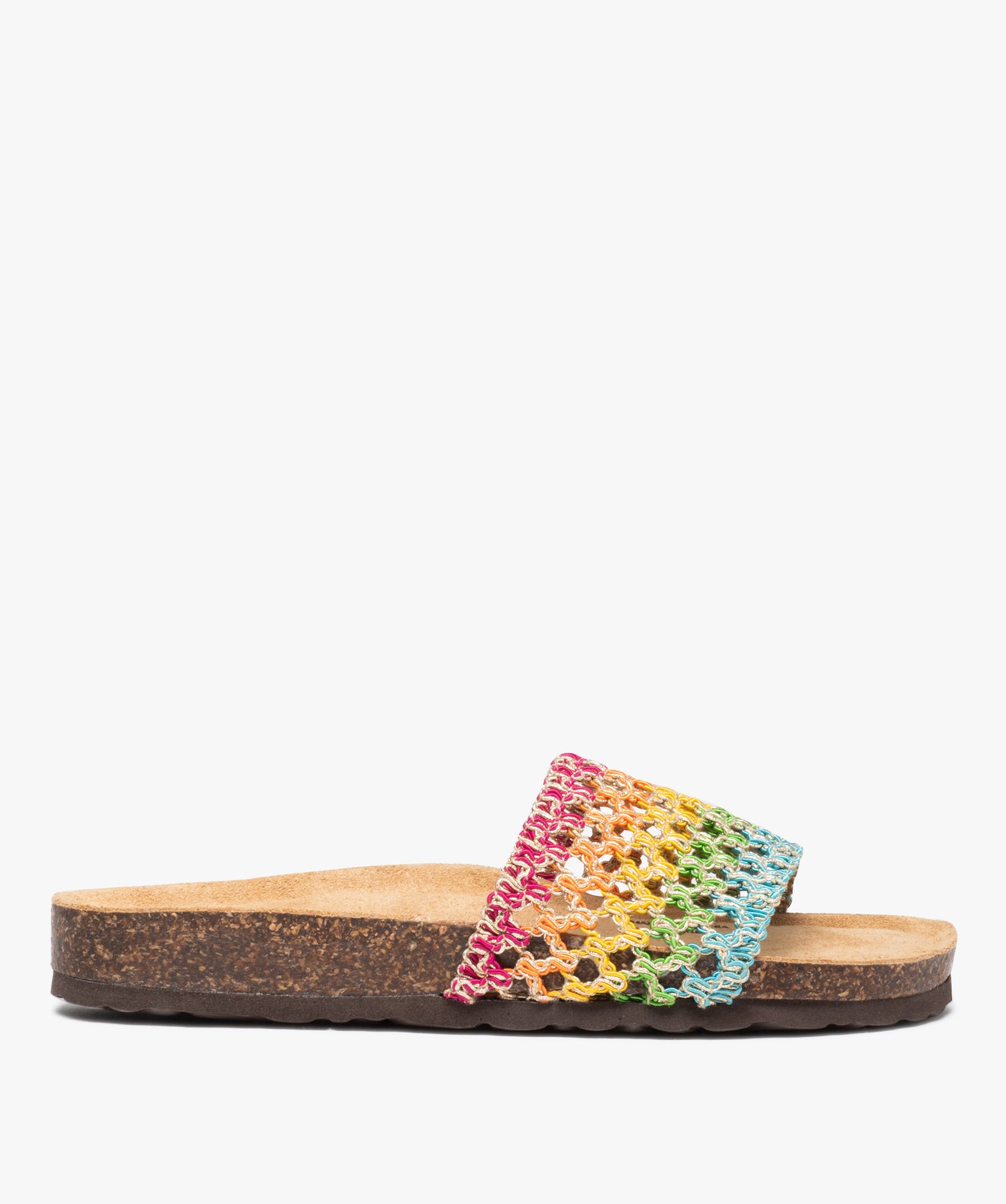 Mules femme à bride multicolore et ajourée multicolore | GEMO