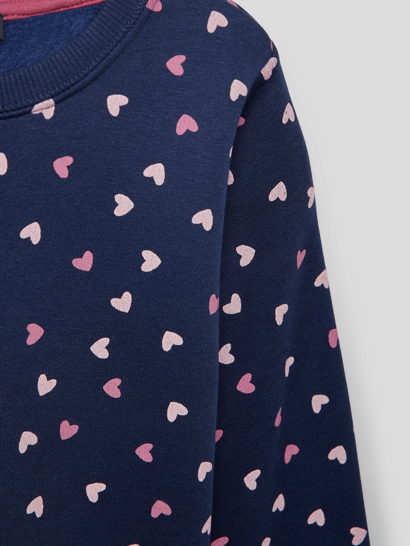 Sweatshirt mit Allover-Muster in blau