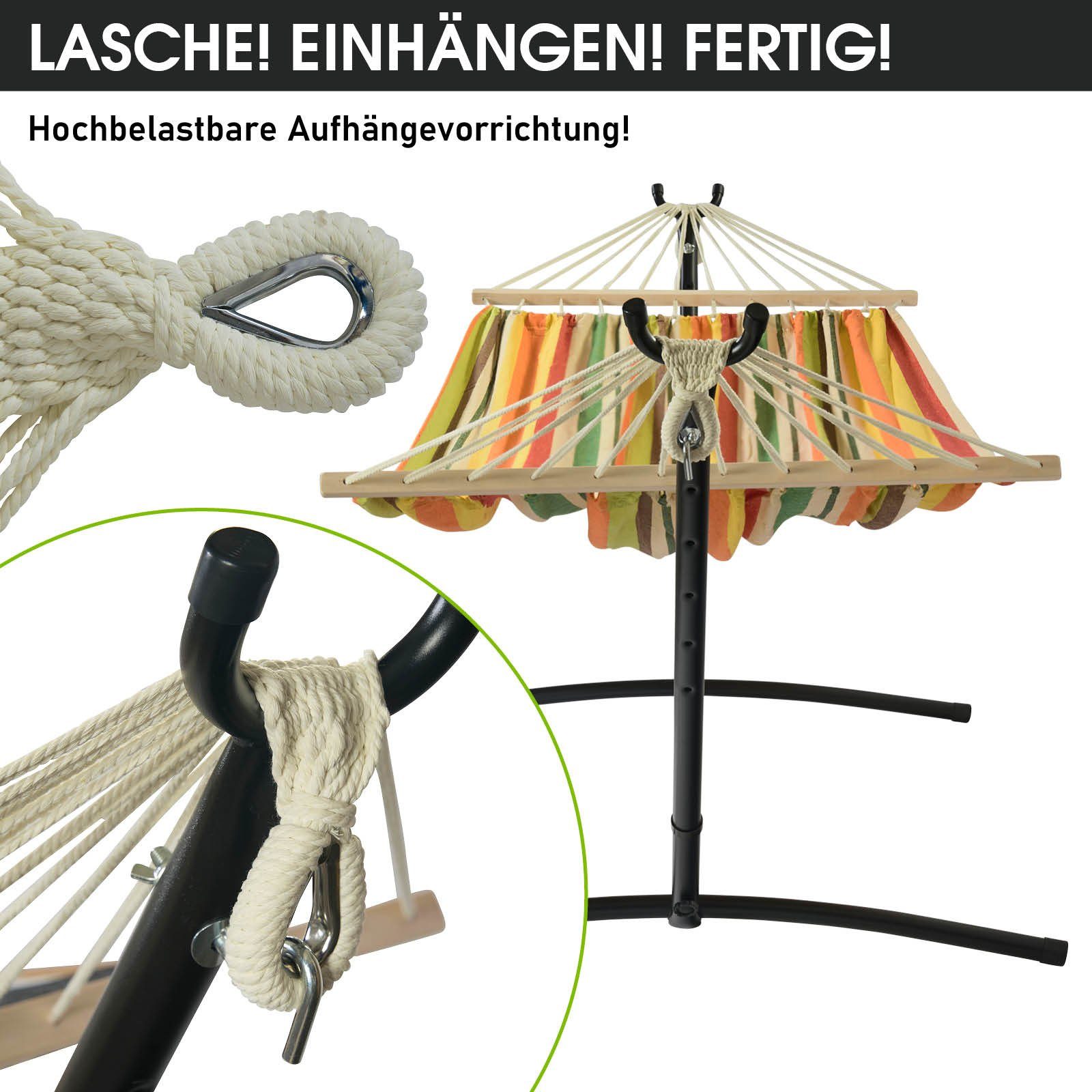 BRAST Hängematte mit Gestell XXL für 2 Personen, viele Modelle, Tragkraft 300kg (inkl. Transporttasche, In-Outdoor Doppelhängematte), Ideal für Balkon, Terrasse, Garten Camping