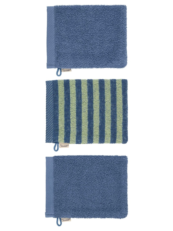 Sterntaler Waschhandschuhe 3er-Pack ESEL Emmilius in mittelblau günstig kaufen onesize