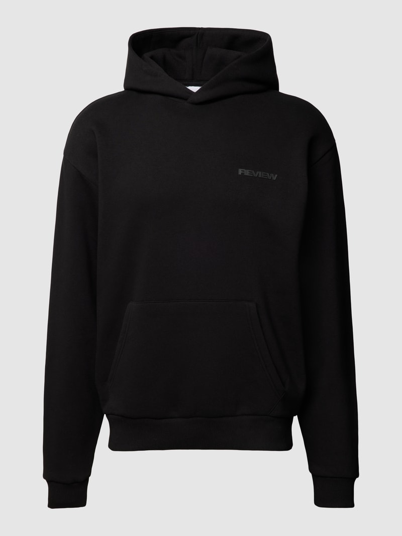 Hoodie mit Label-Print in schwarz
