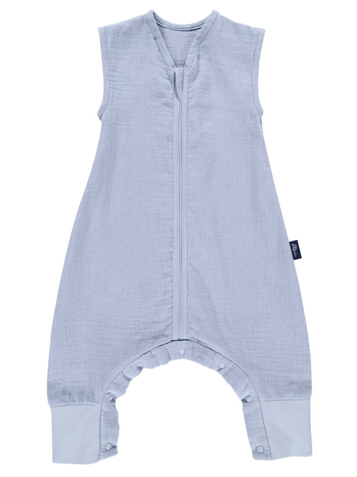 Alvi Sleep-Overall Mull-Schlafsack light Exklusiv in Blaugrau günstig kaufen