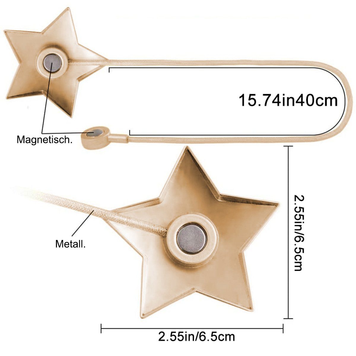 Dekoklammer für Raffhalter 2 Stück Magnetische Vorhang Raffhalter, Kreativ Vorhang Clips Seil, Rwoythk
