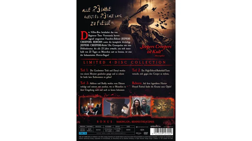 Jeepers Creepers Limited 4-Disc Collection LTD.  [4 DVDs]