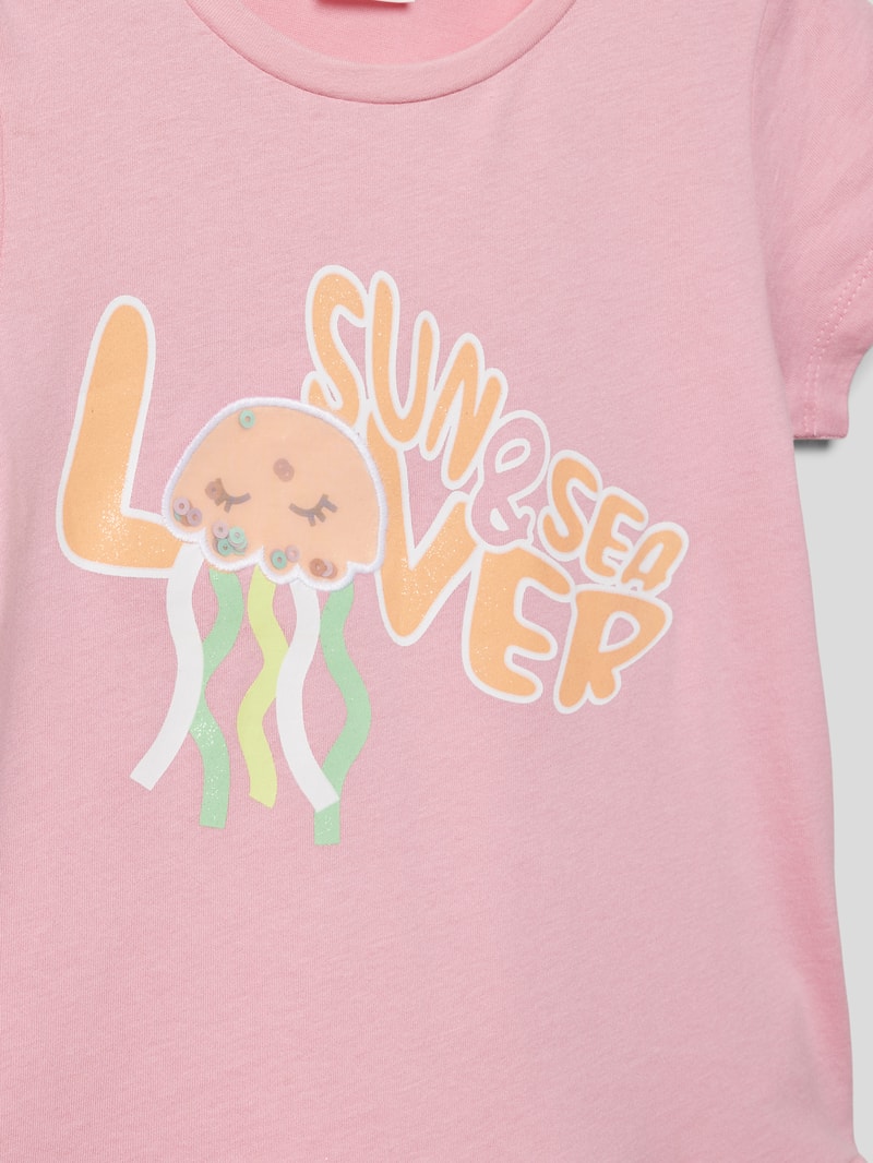 T-Shirt mit Statement-Print in rosa