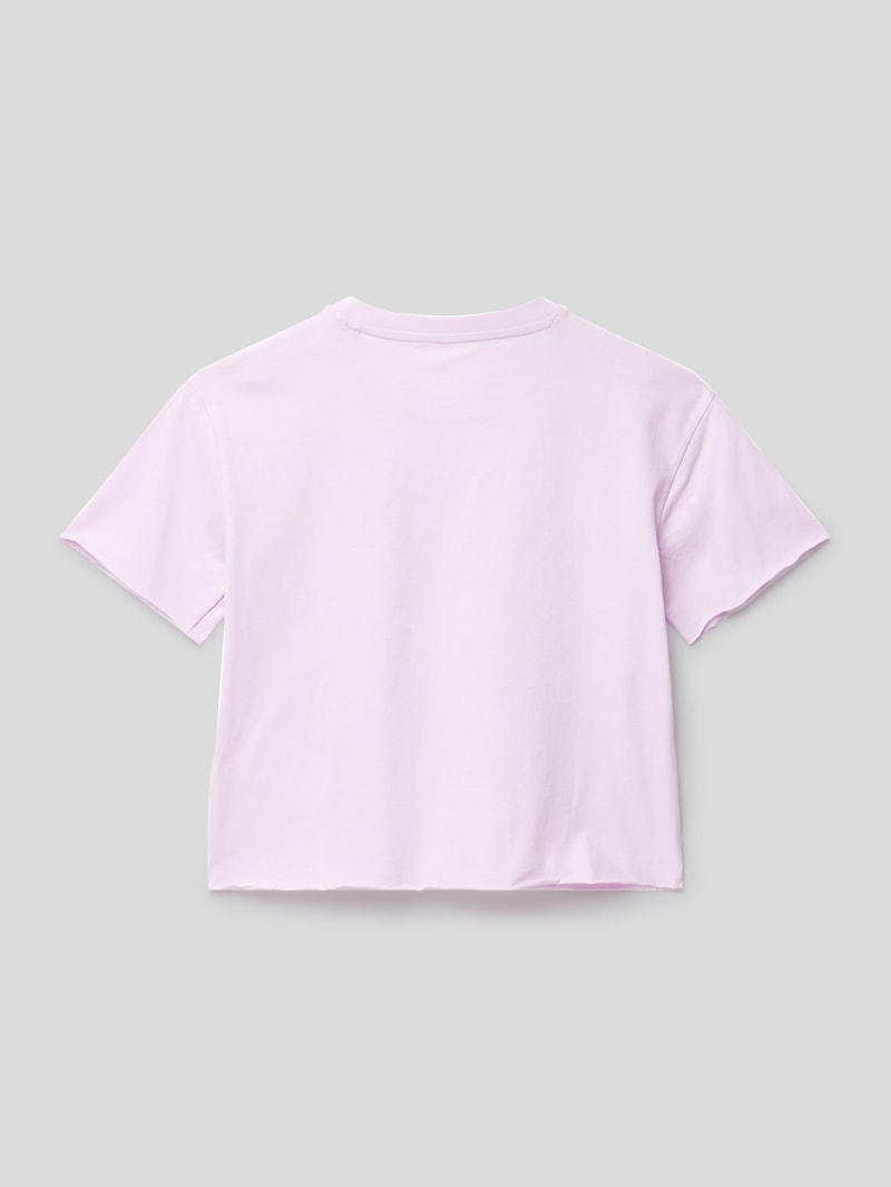T-Shirt mit Ziersteinbesatz in flieder