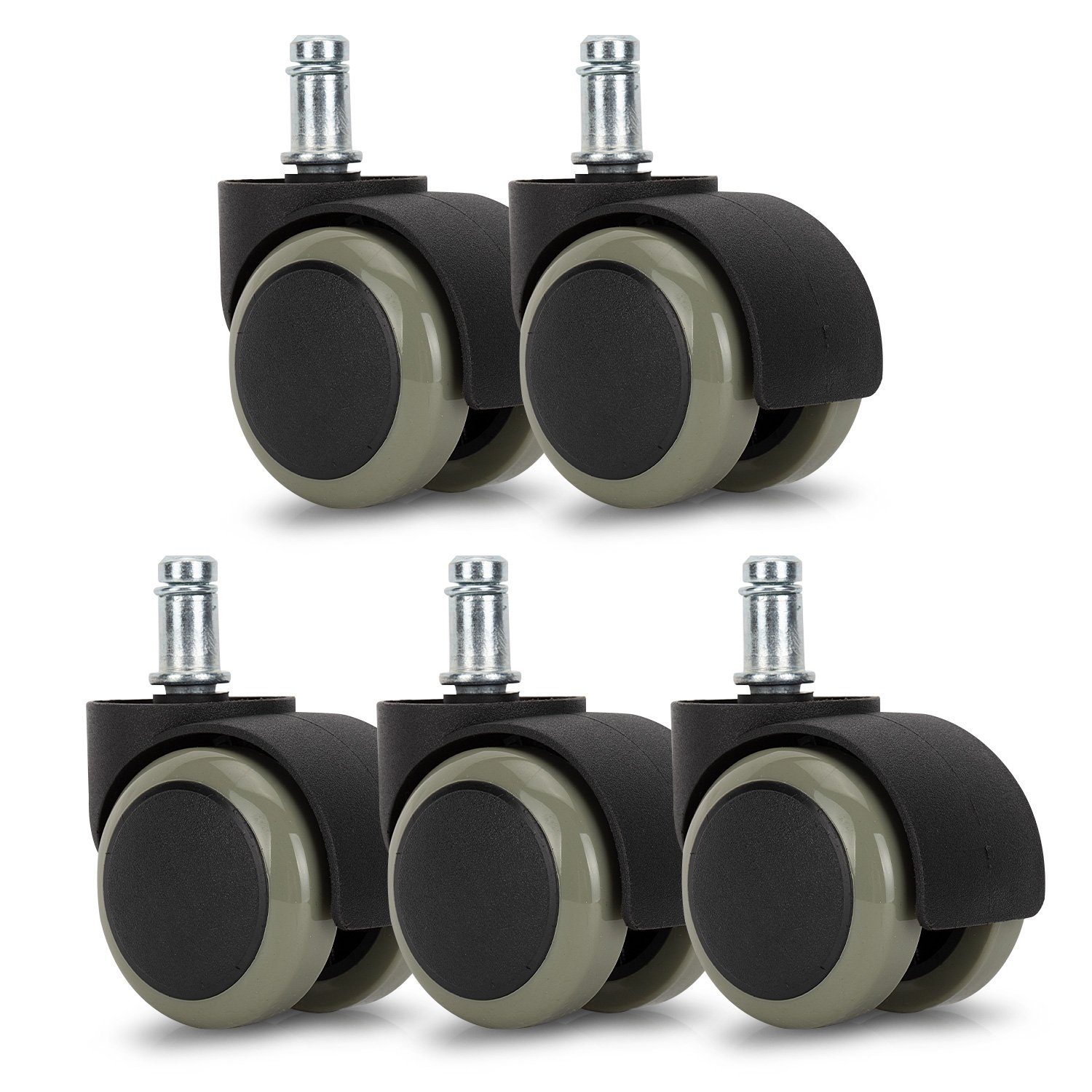 kwmobile Stuhlrolle 5x Hartbodenroller 10/50mm - Ersatzrollen Bürostuhl, (5-St)
