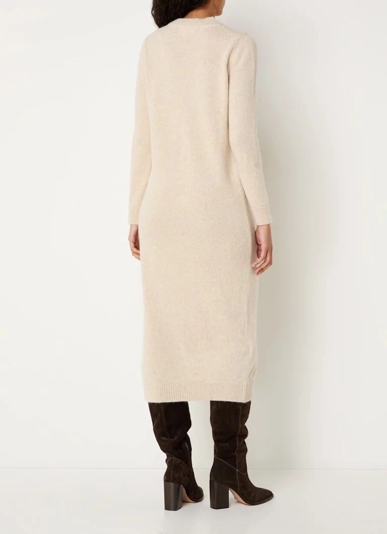 ba&sh Doree midi sweater dress in alpaca wool blend with decorative buttons