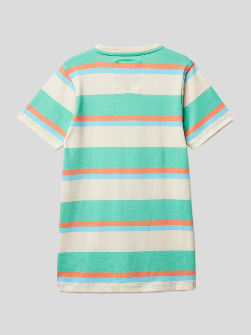 T-Shirt mit Streifenmuster in hellgelb