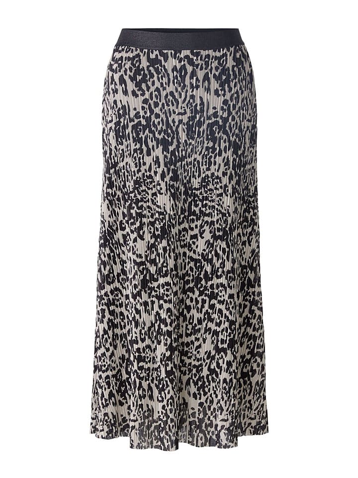 Oui Plisseerock in Schwarz/ Creme günstig kaufen