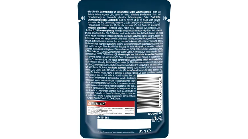 PURINA GOURMET Perle Genuss in Sauce mit Huhn in einer Sauce mit feiner Brathuhnnote 85 g