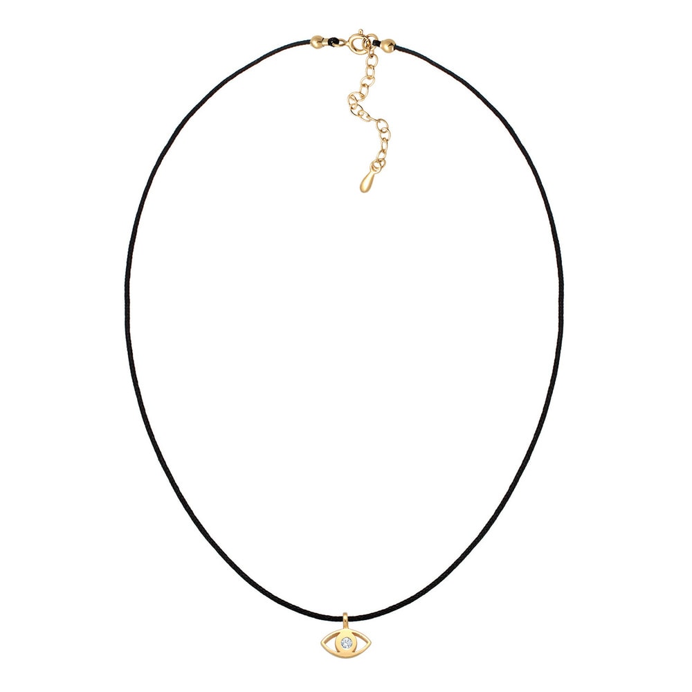 Elli Elli Collier Femmes Choker Evil Eye Pendentif avec cristal et textile en argent s collier