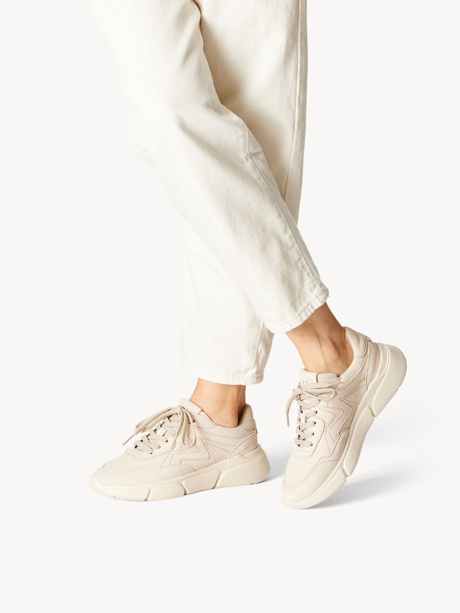 Basket en cuir - beige