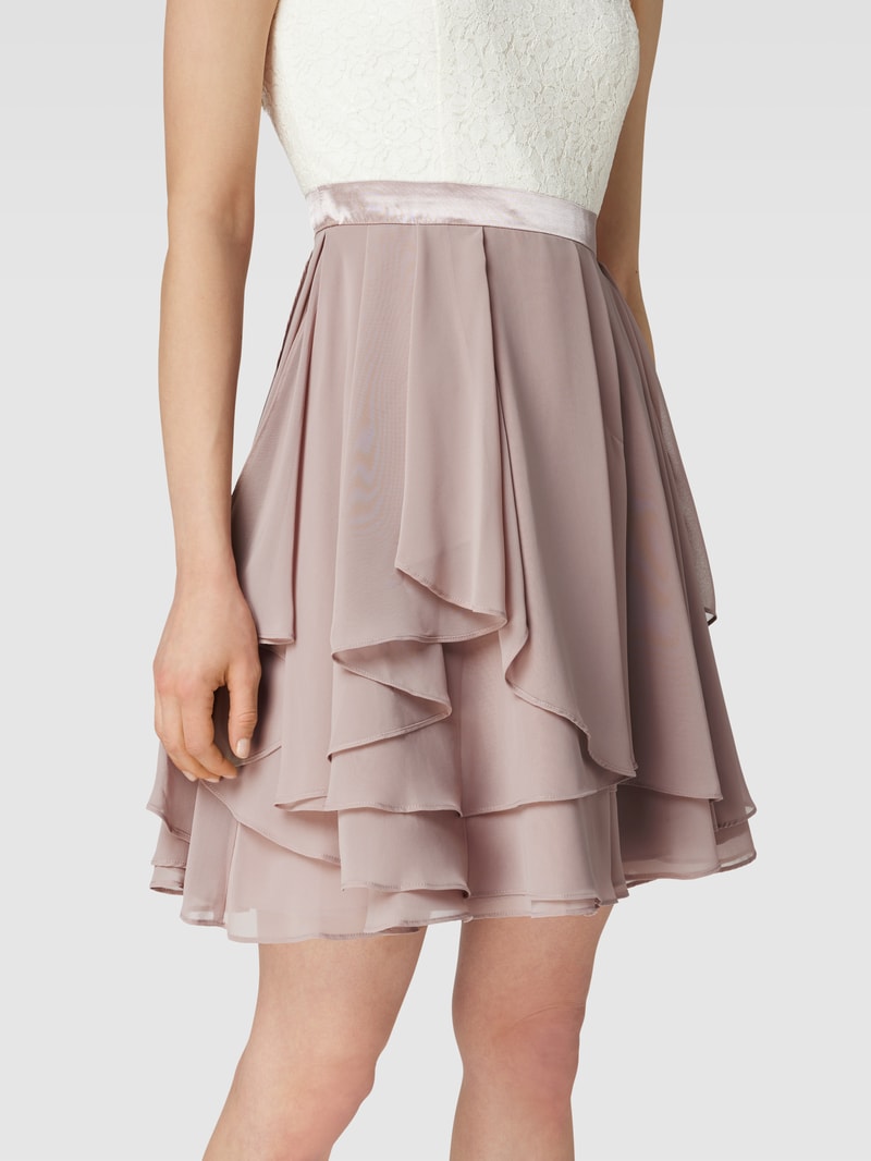Minikleid mit Paillettenbesatz in mauve