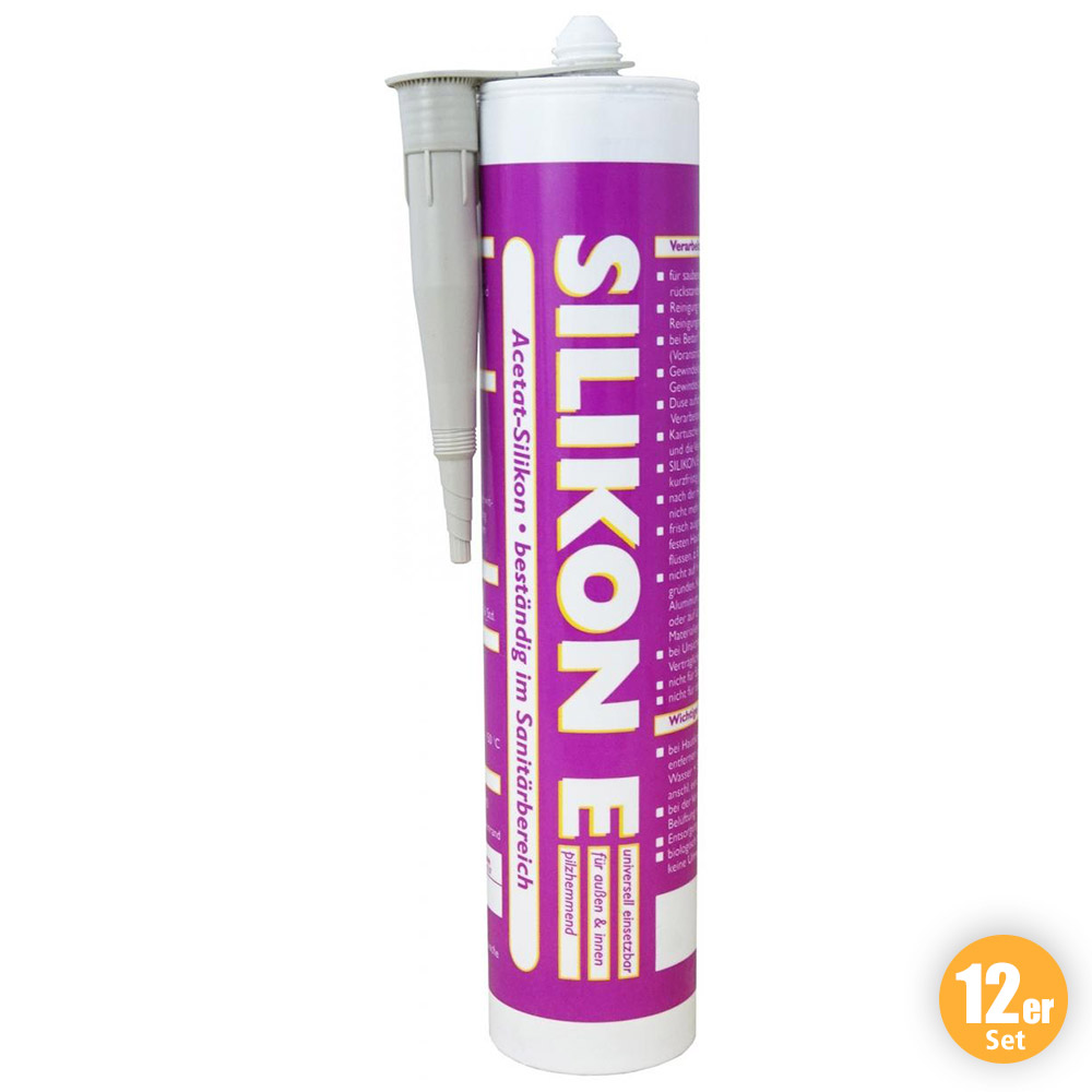 Wilckens Farben Silikon Fugendicht, Manhattan, 310 ml 12er Set