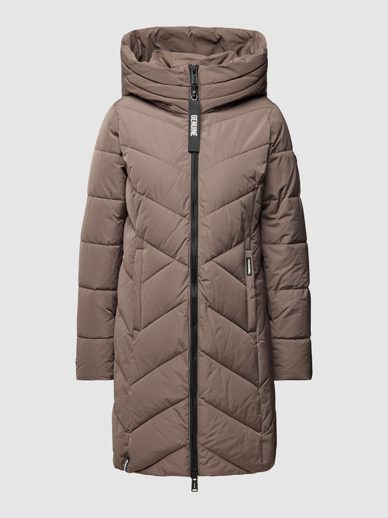 Steppjacke mit Kapuze Modell 'FORMIN' in taupe