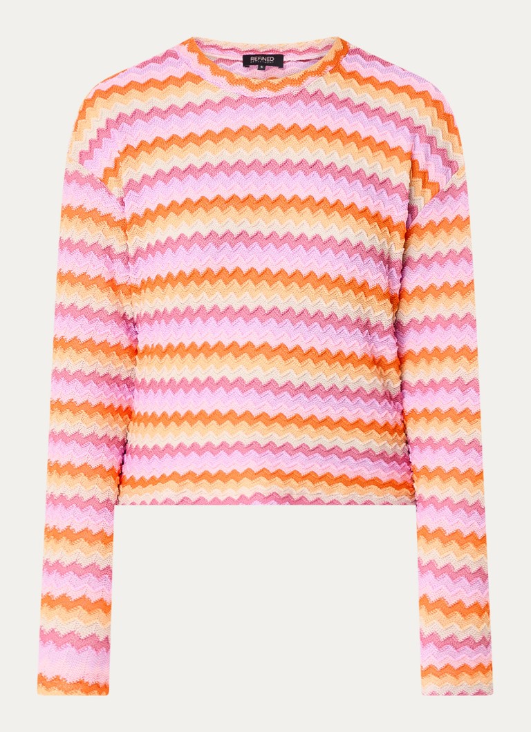 Tricou Nica, țesut fin, de la Refined Department, decorat cu un imprimeu în zig-zag.