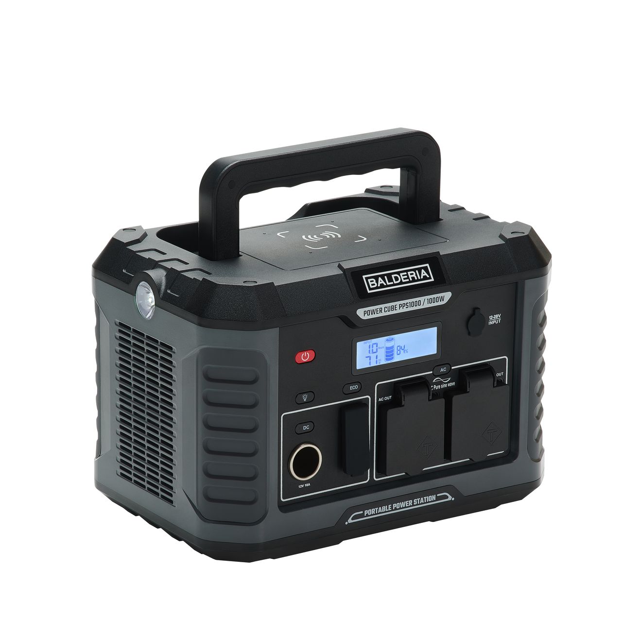 BALDERIA Power Set PS1000-120: Solar-Generator, Kraftwerk, Tragbare Powerstation 933Wh mit Solarpanel 120W