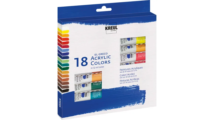 KREUL el Greco Acrylfarbe Set 18 x 12 ml Tuben 216 ml