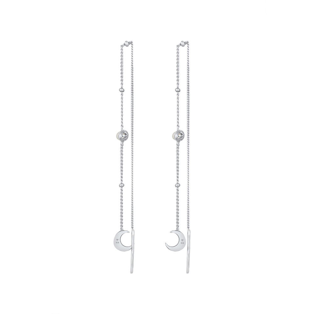 Elli Elli Ensemble de Bijoux Femmes demi-lune Astro Étincelant Set Pendentif d'oreille Bijoux