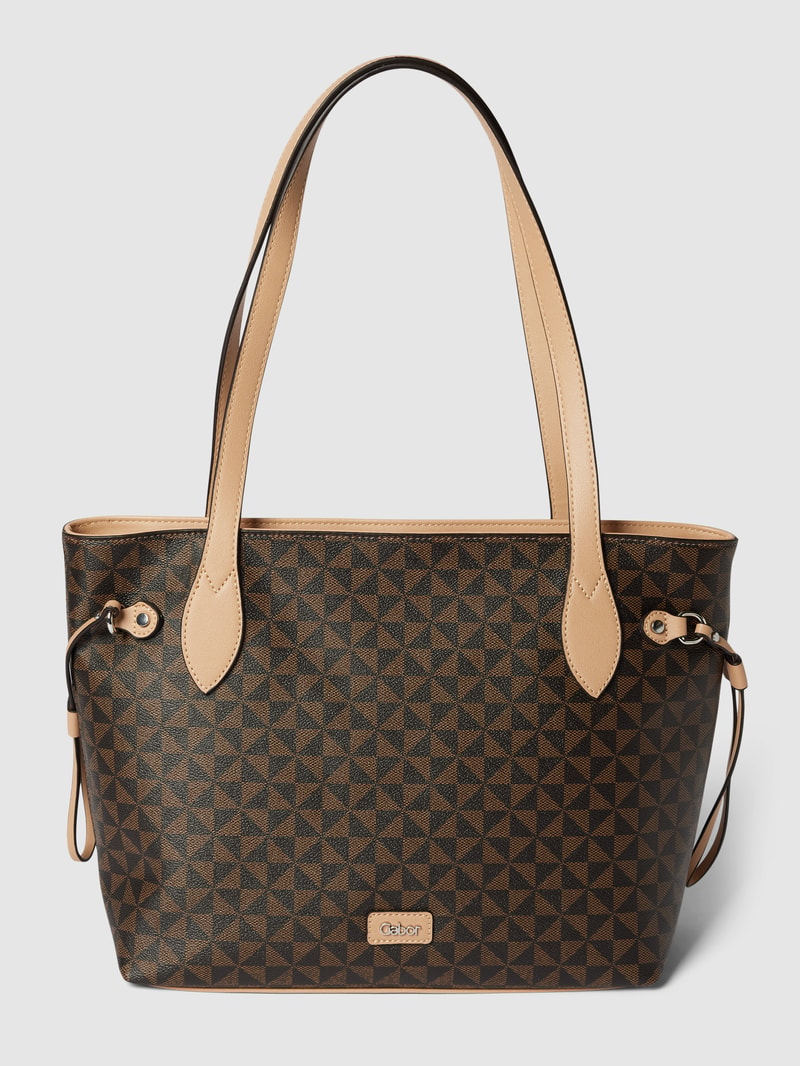 Shopper mit Allover-Muster in dunkelbraun