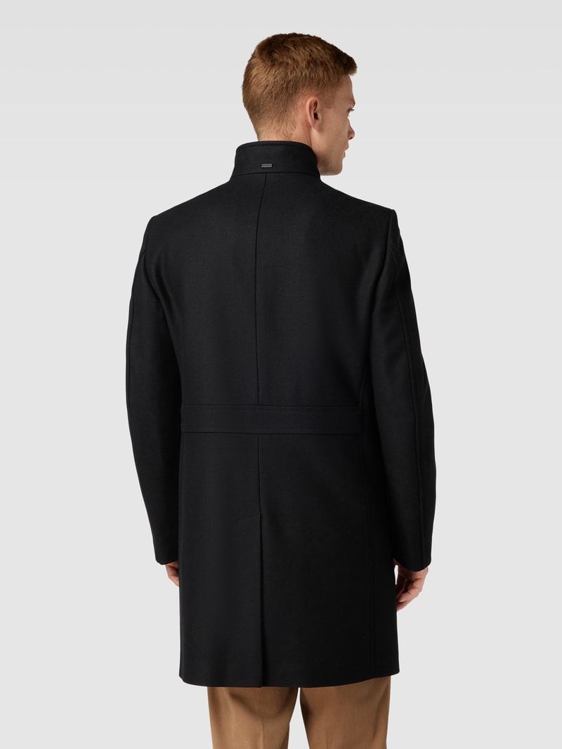 Mantel mit Leistentaschen Modell 'Mintrax' in schwarz